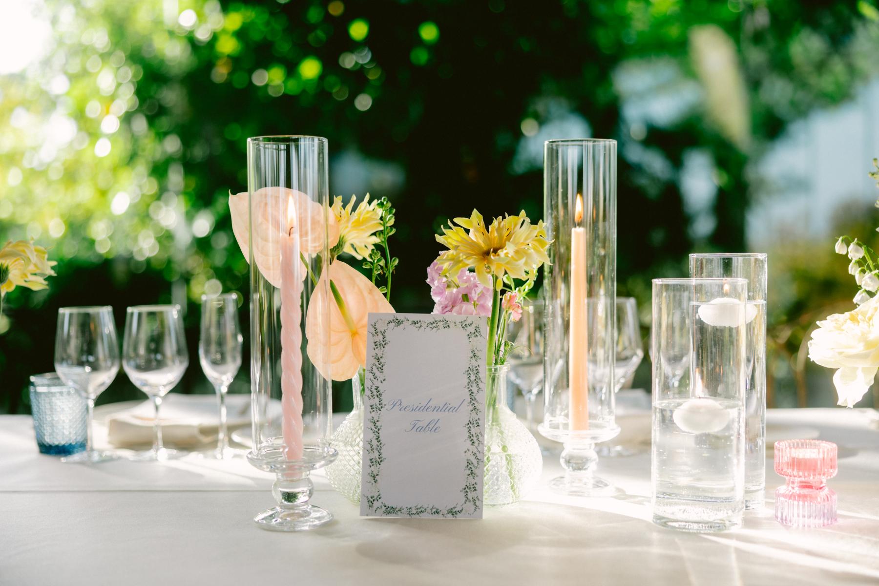Floral design and table decoration for a Barcelona wedding