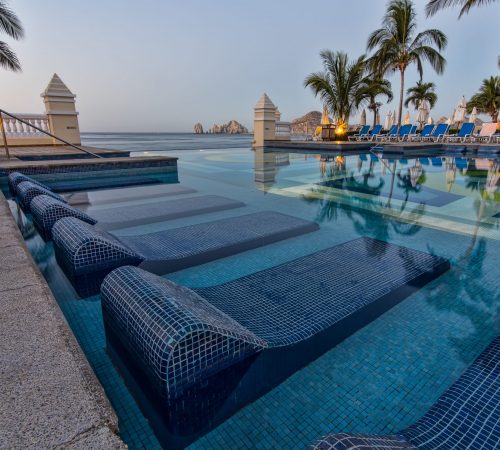This is the swimming pool at the resort we stayed at in Cabo San Lucas, not a bad place to relax on a hot day.